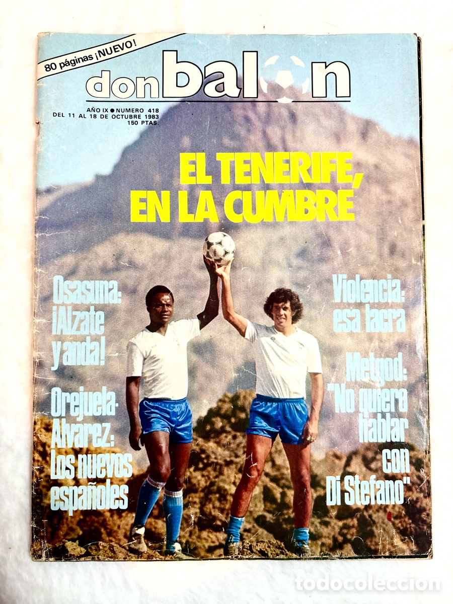 Coleccionismo deportivo: MUY DIFICIL DON BALON N&ordm; 418 1983 PORTADA REPORTAJE COLOR CD TENERIFE -MARADONA - METGOD REAL MADRID