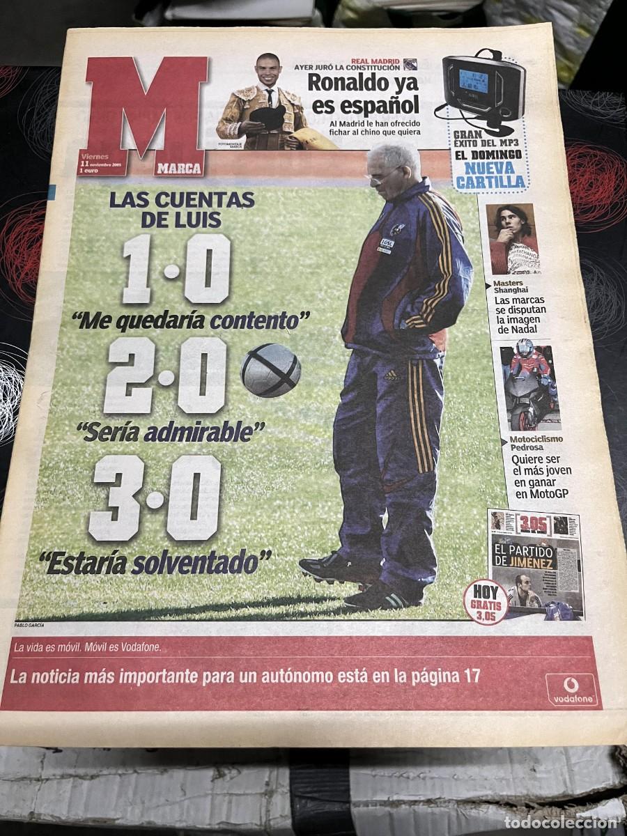 Coleccionismo deportivo: MARCA(11-11-2005) RONALDO CRISTIANO LUIS ARAGONES ESPA&Ntilde;A CHELSEA 4-0 BETIS REAL MADRID 4-1 ROSENBORG