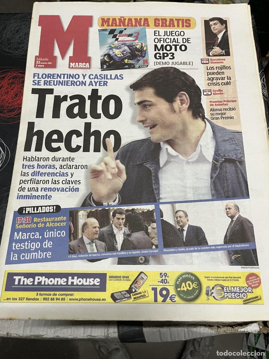 Coleccionismo deportivo: MARCA (22-10-2005) IKER CASILLAS FLORENTINO PEREZ REAL MADRID PRINCIPE DE ASTURIAS FERNANDO ALONSO