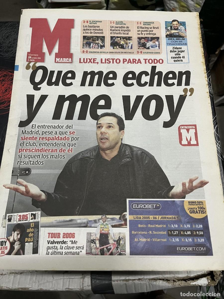 Coleccionismo deportivo: MARCA (28-10-2005) LUXEMBURGO REAL MADRID JORNADA LIGA VALVERDE TOUR FRANCIA PAU GASOL