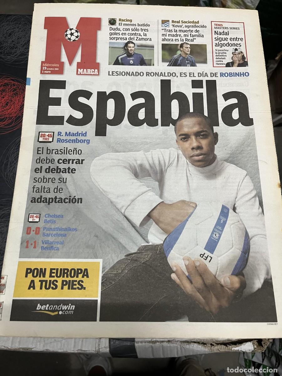 Coleccionismo deportivo: MARCA (19-10-2005) HOY CHAMPIONS REAL MADRID ROSENBORG ROBINHO CHELSEA BETIS VILLARREAL 1-1 BENFICA