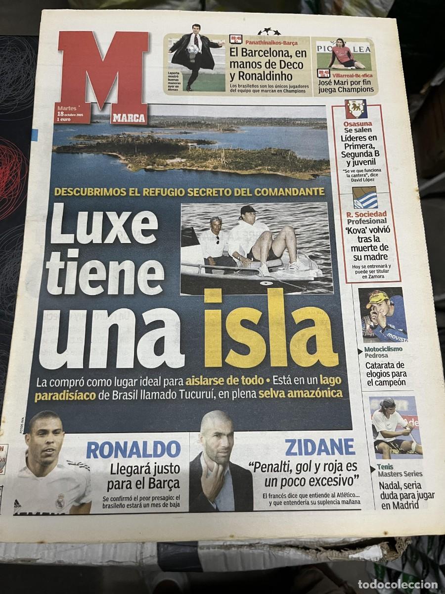 Coleccionismo deportivo: MARCA (18-10-2005) ENTRENADOR LUXEMBURGO REAL MADRID HOY PANATHINAIKOS BARCELONA VILLARREAL BENFICA