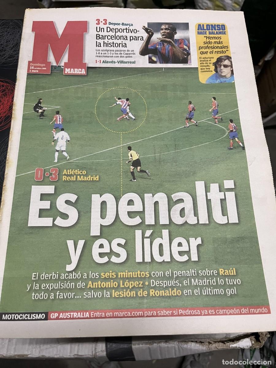 Coleccionismo deportivo: MARCA (16-10-2005) DEPORTIVO CORU&Ntilde;A 3-3 BARCELONA FERNANDO ALONSO ATLETICO MADRID 0-3 REAL MADRID