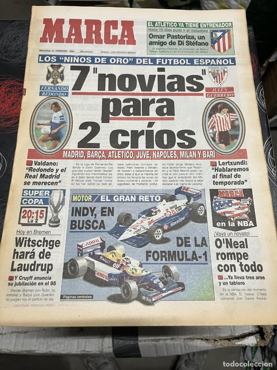 Coleccionismo deportivo: MARCA (10-2-1993)HOY FINAL SUPERCOPA EUROPA WERDER BREMEN BARCELONA JULEN GUERRERO FERNANDO REDONDO