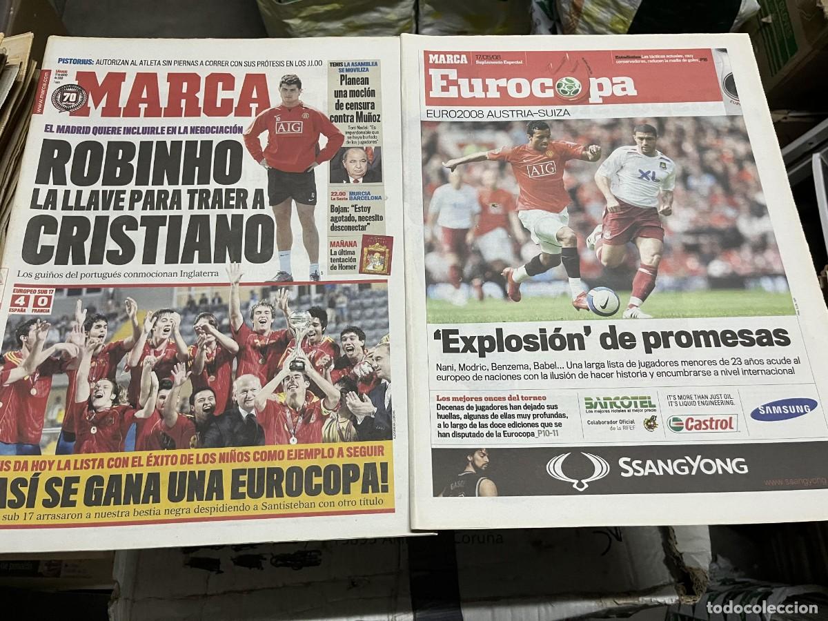 Coleccionismo deportivo: MARCA (17-5-2008) CRISTIANO RONALDO POSIBLE FICHAJE REAL MADRID CAMPEON ESPA&Ntilde;A EURO EUROPEO SUB-17