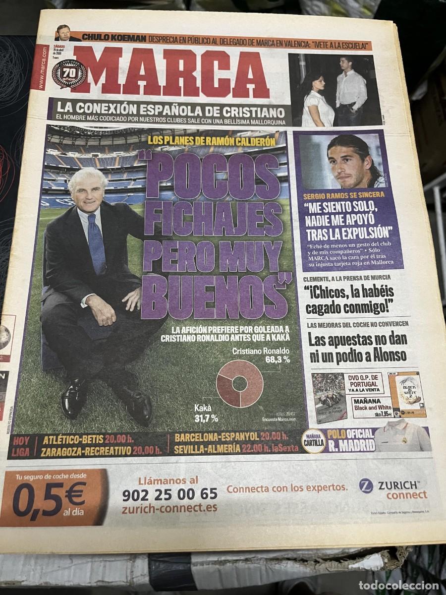Coleccionismo deportivo: MARCA (19-4-2008) SERGIO RAMOS REAL MADRID POSIBLE FICHAJE KAKA CRISTIANO RONALDO PEKIN OLIMPIADAS