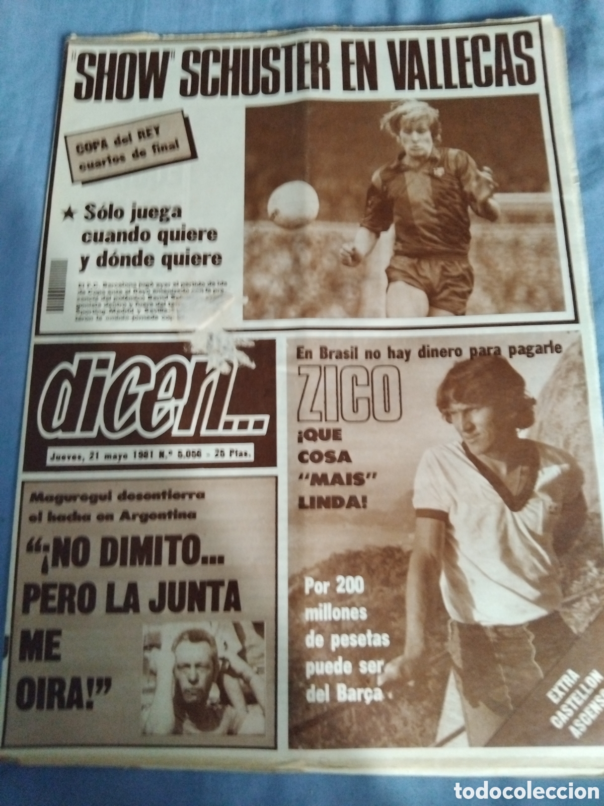 Coleccionismo deportivo: Periodico fichaje roto de Zico por el Barcelona 1981