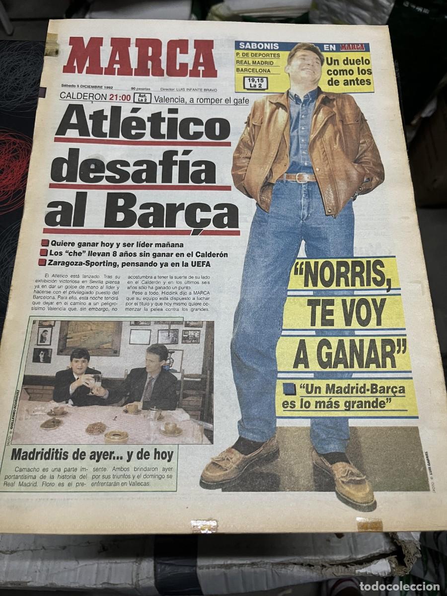 Coleccionismo deportivo: MARCA (5-12-1992) HOY ATLETICO MADRID VALENCIA SABONIS REAL MADRID BARCELONA BALONCESTO