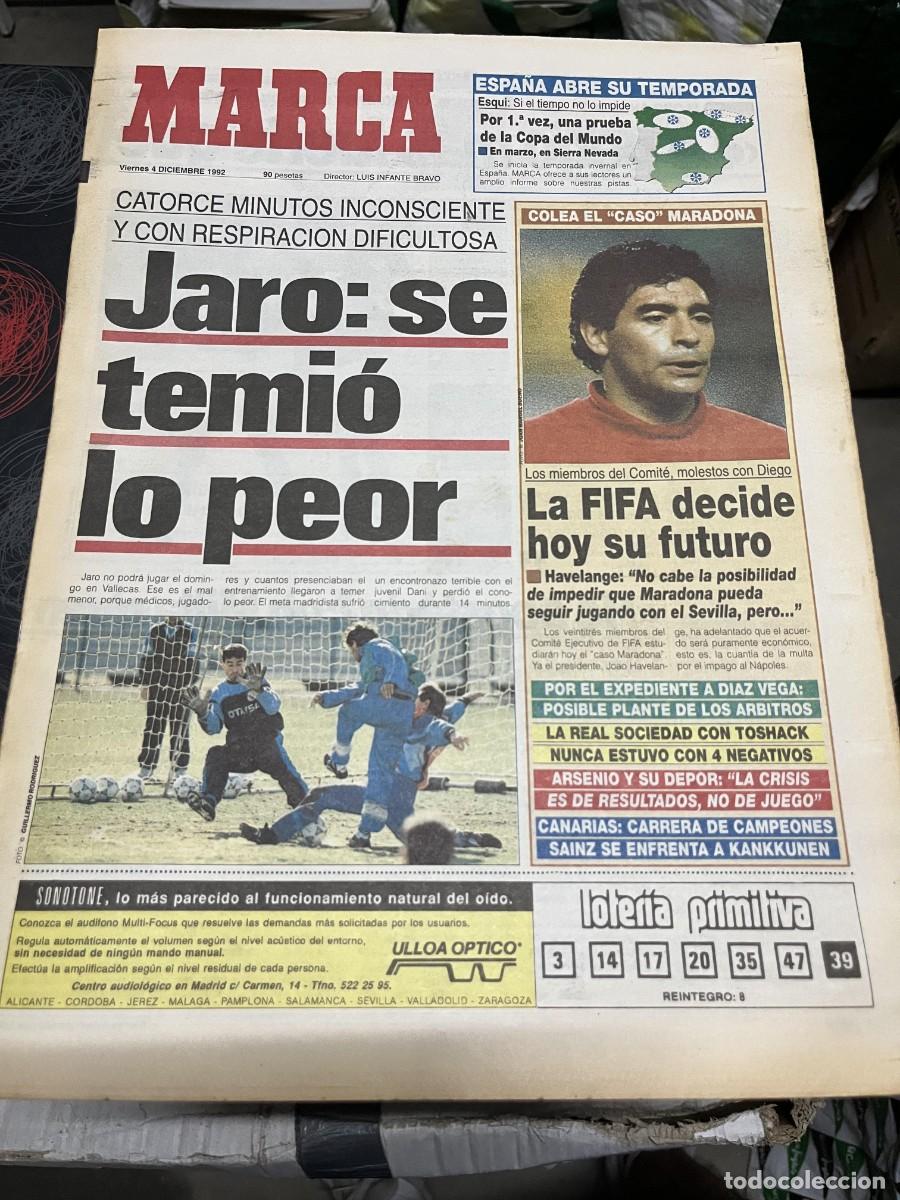 Coleccionismo deportivo: MARCA (4-12-1992) SIN AIRE JARO CASO MARADONA FIFA TEMPORADA DE ESQUI SKI