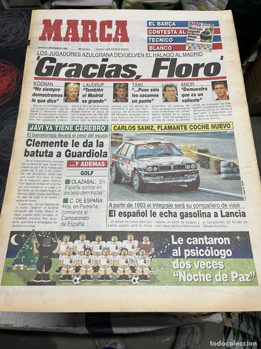 Coleccionismo deportivo: MARCA (3-12-1992) RALLY CARLOS SAINZ BENITO FLORO JAVIER CLEMENTE GUARDIOLA