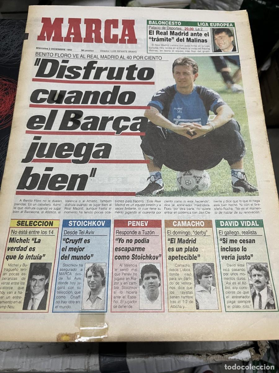 Coleccionismo deportivo: MARCA (2-12-1992) BENITO FLORO REAL MADRID FORMULA 1 AYRTON SENNA CICLISMO VERBRUGGEN