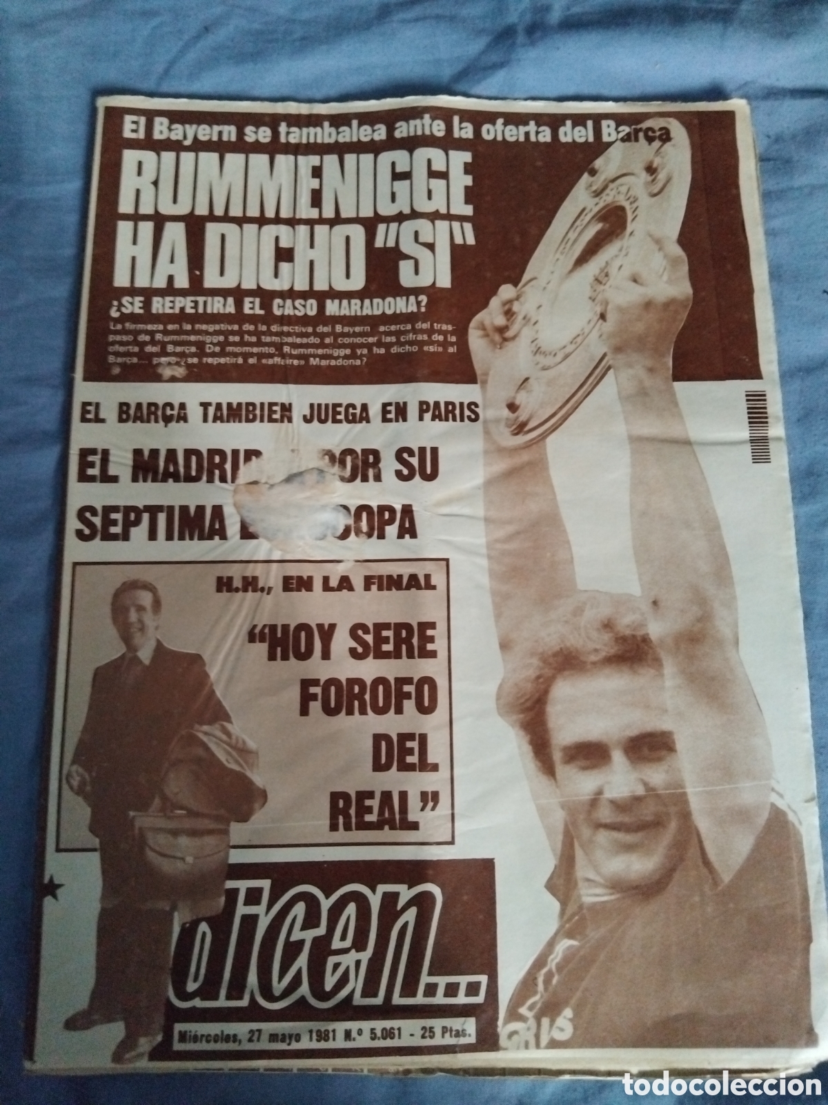 Coleccionismo deportivo: Periodico Liverpool vs R.Madrid final 198