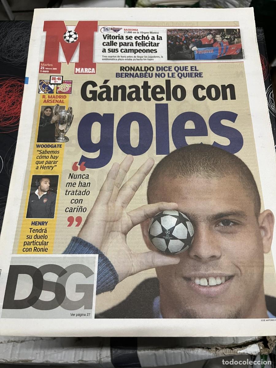 Coleccionismo deportivo: MARCA (21-2-2006) RONALDO NAZARIO HOY CHAMPIONS REAL MADRID ARSENAL NBA ALL STAR PAU GASOL