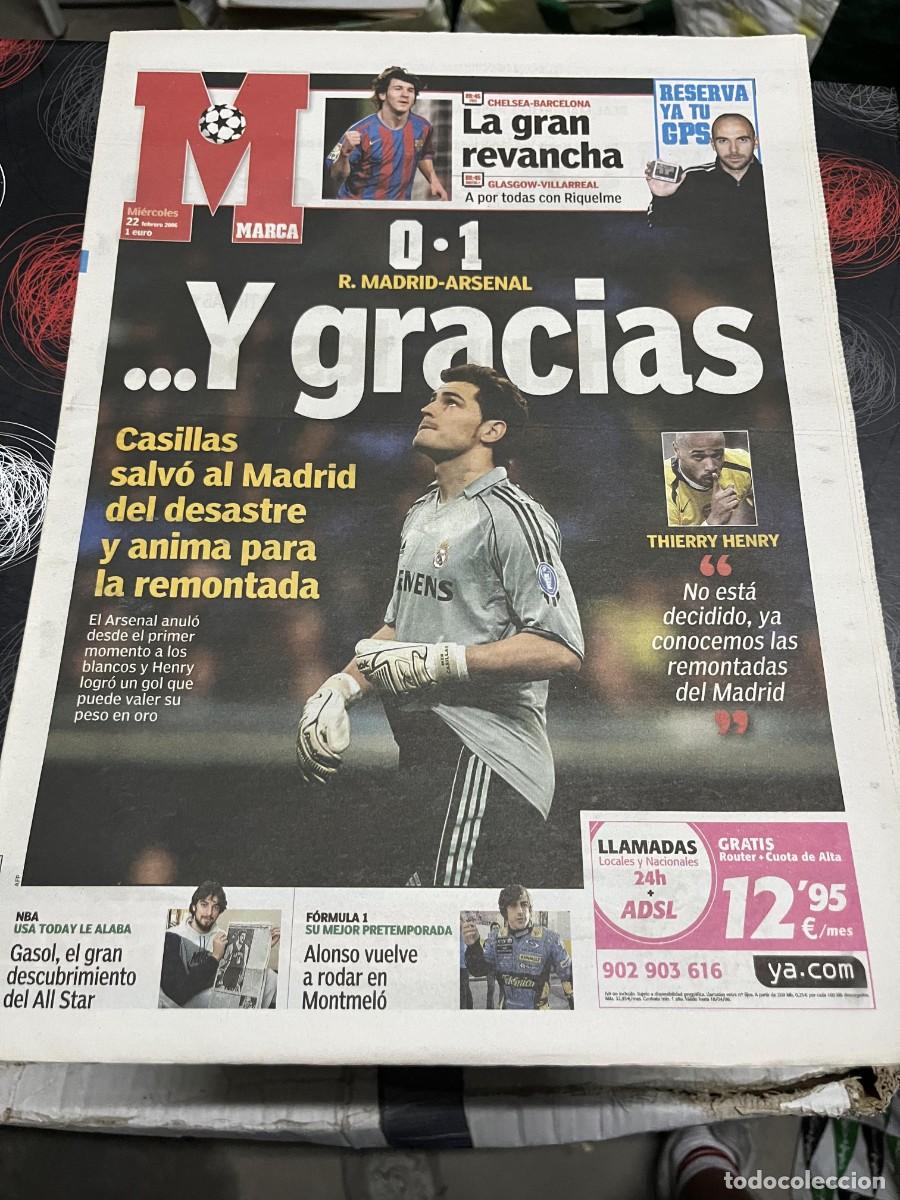 Coleccionismo deportivo: MARCA (22-2-2006) CASILLAS CHAMPIONS REAL MADRID 0-1 ARSENAL THIERRY HENRY CHOLO SIMEONE