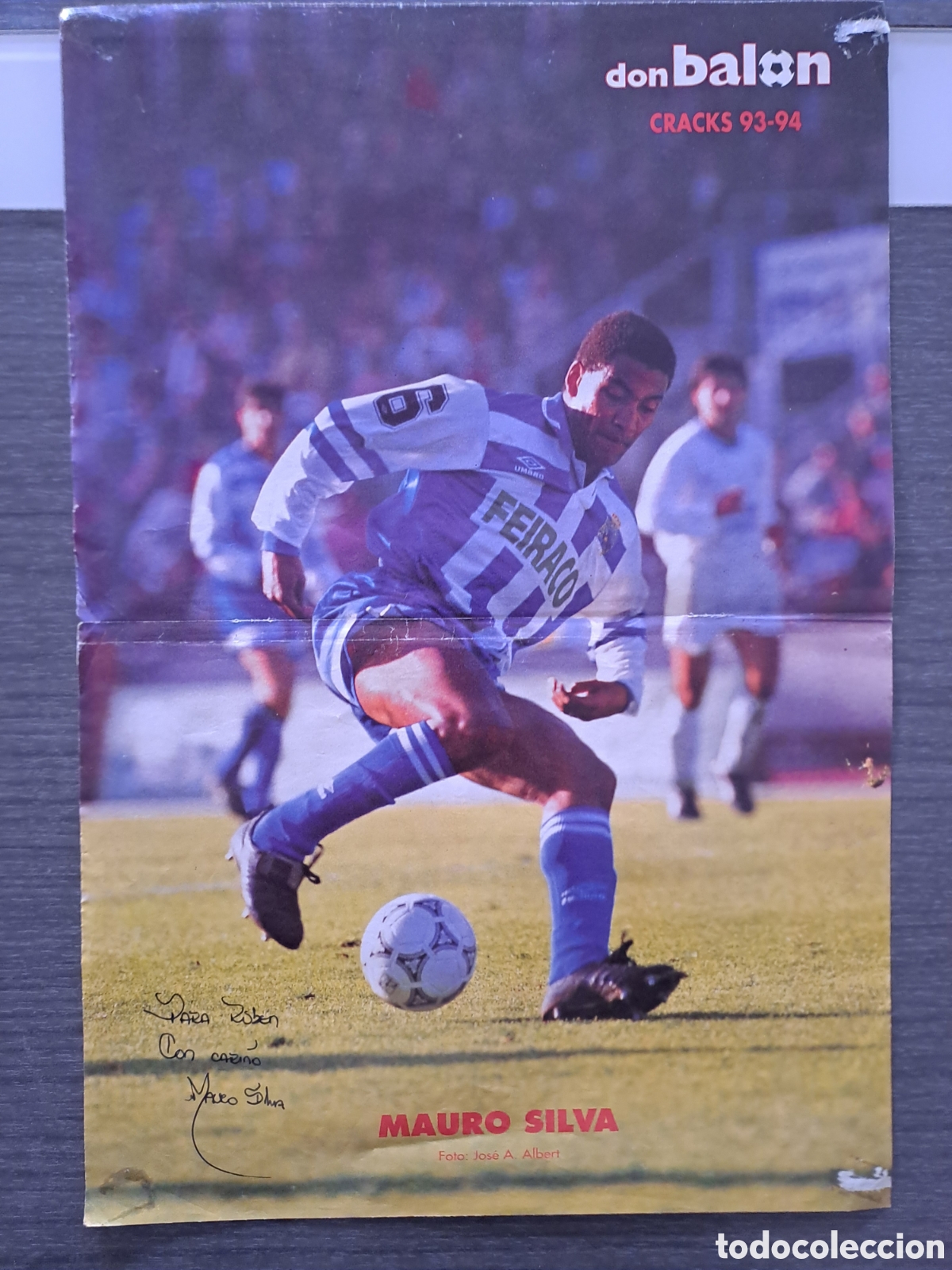 Coleccionismo deportivo: P&Oacute;STER MAURO SILVA &mdash; DEPORTIVO DE LA CORU&Ntilde;A P&oacute;ster original de la revista Don Bal&oacute;n 93-94