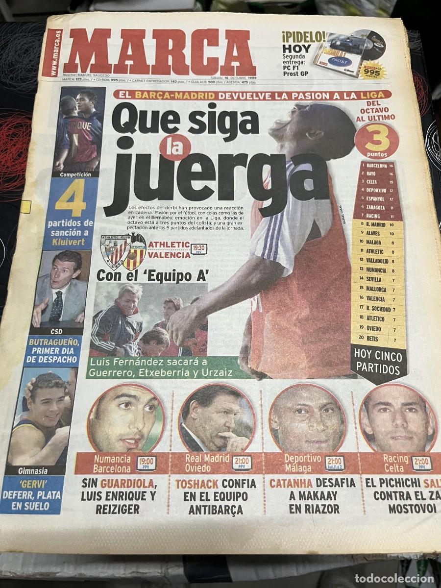 Coleccionismo deportivo: MARCA (16-10-1999) HOY ATHLETIC BILBAO VALENCIA CSD BUTRAGUE&Ntilde;O LUIS FERNANDEZ DEFERR