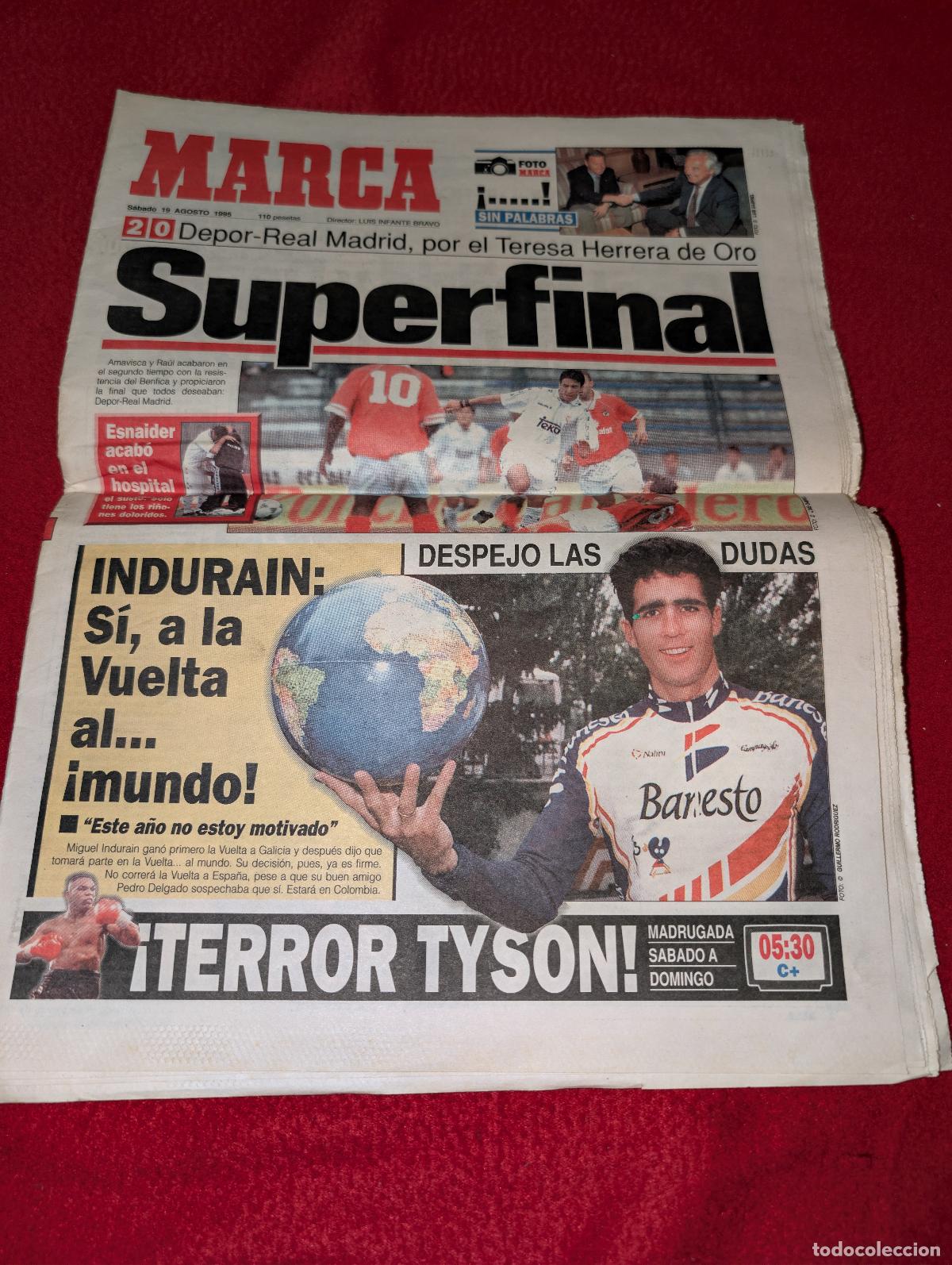Coleccionismo deportivo: PERIODICO PRENSA agosto 1995 MARCA zona norte MADRID CLEMENTE MENDOZA INDURAIN TYSON