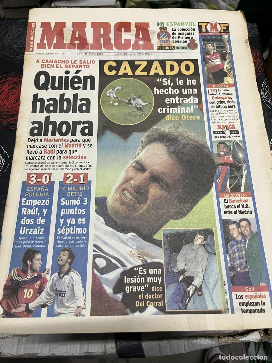 Coleccionismo deportivo: MARCA (27-1-2000) ESPA&Ntilde;A 3-0 POLONIA REAL MADRID 2-1 BETIS GOLF BALONMANO URDANGARIN OTERO SAVIO
