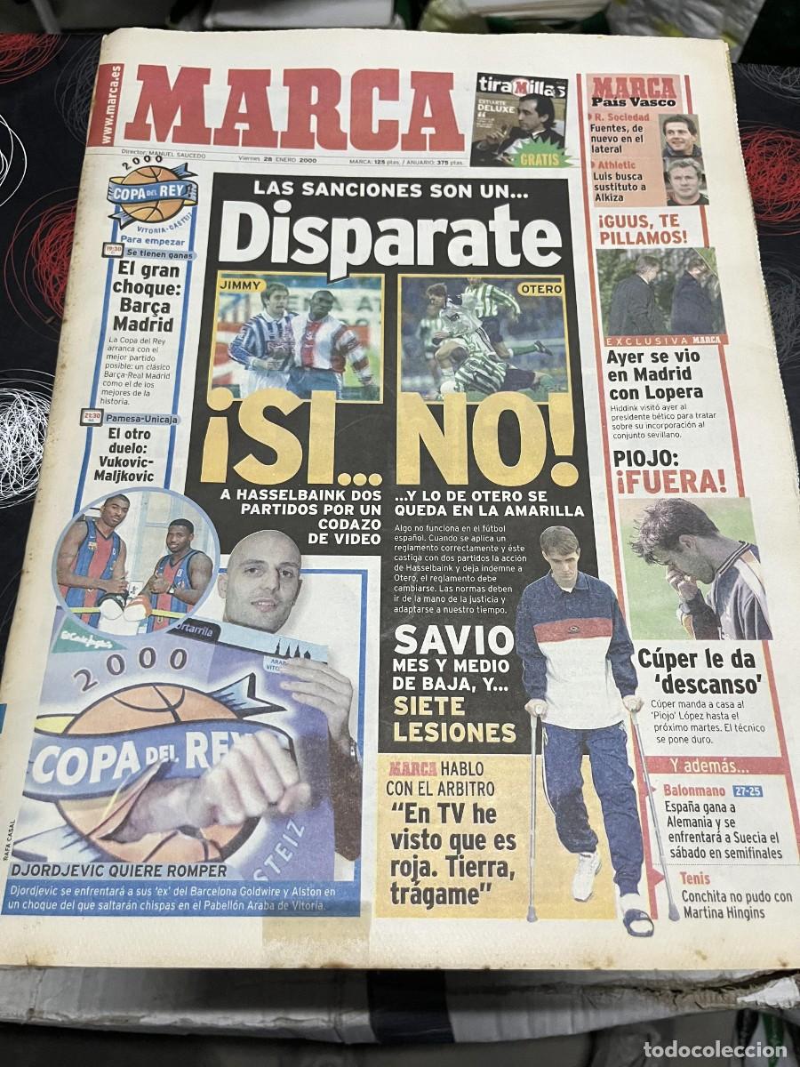 Coleccionismo deportivo: MARCA (28-1-2000) HASSELBAINK OTERO LESION SAVIO PIOJO LOPEZ LOPERA COPA BALONCESTO