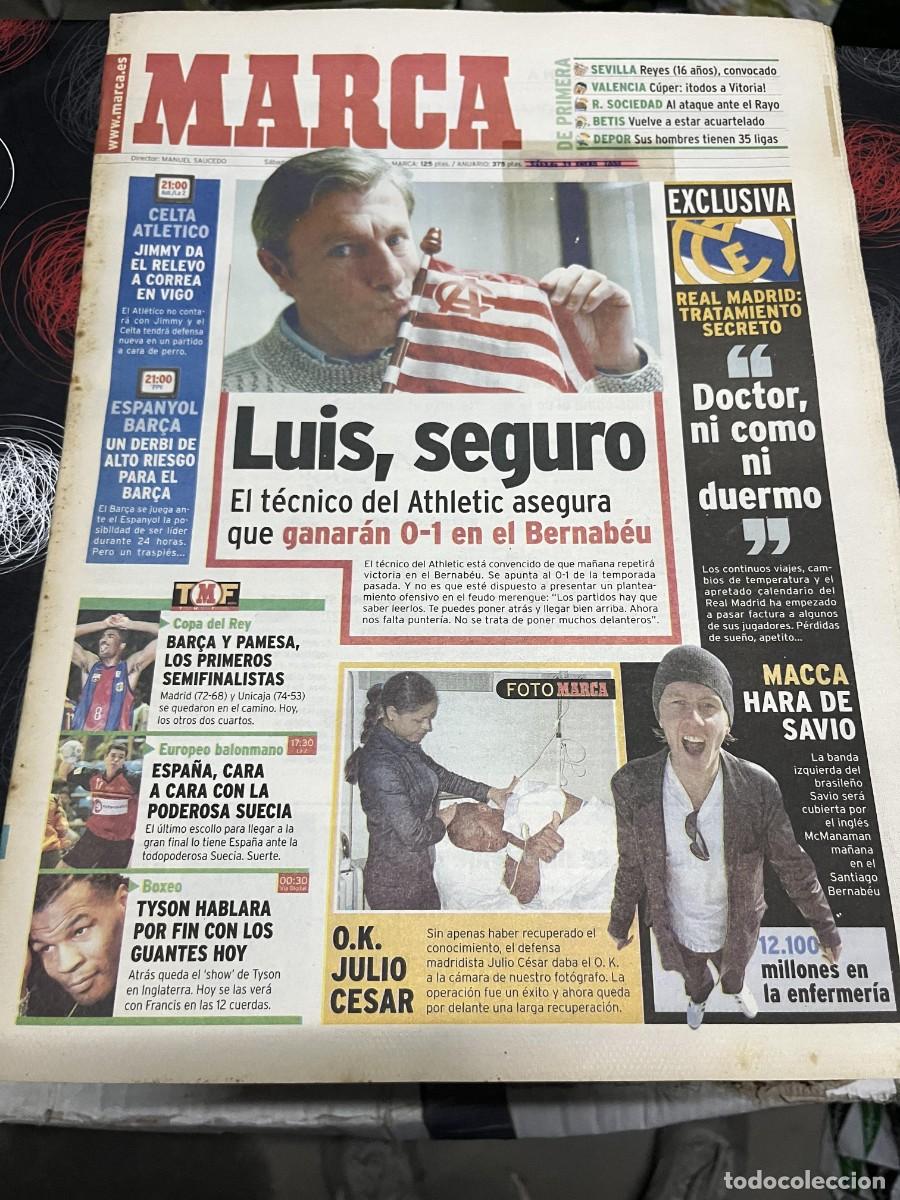 Coleccionismo deportivo: MARCA (29-1-2000) LUIS FERNANDEZ ATHLETIC BILBAO REAL MADRID SAVIO HOY CELTA VIGO ATLETICO