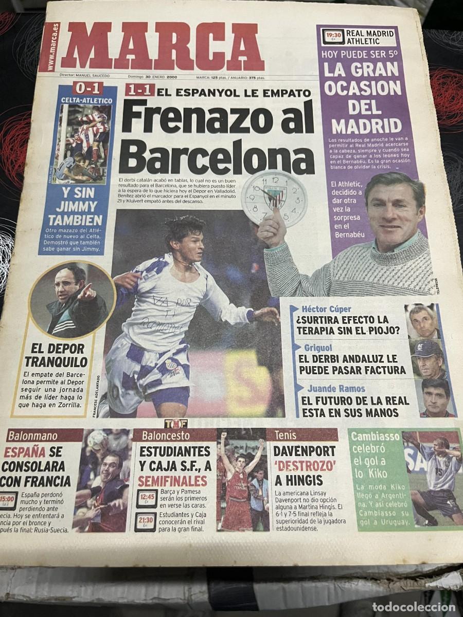 Coleccionismo deportivo: MARCA(30-1-2000)CELTA VIGO 0-1 ATLETICO MADRID ESPANYOL 1-1 BARCELONA LUIS FERNANDEZ R.MADRID BILBAO