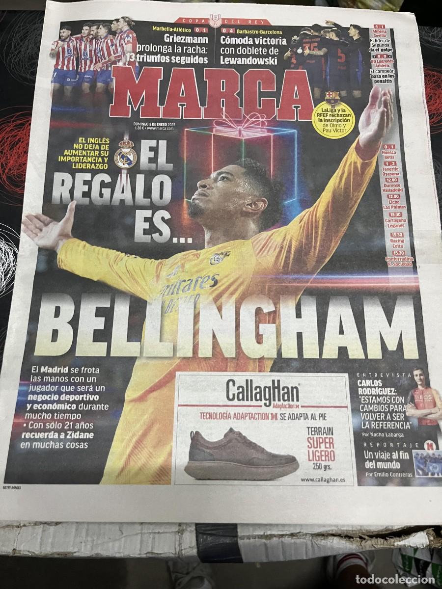 Coleccionismo deportivo: MARCA (5-1-2025) BELLINGHAM COPA MARBELLA 0-1 ATLETICO BASBASTRO 0-4 BARCELONA