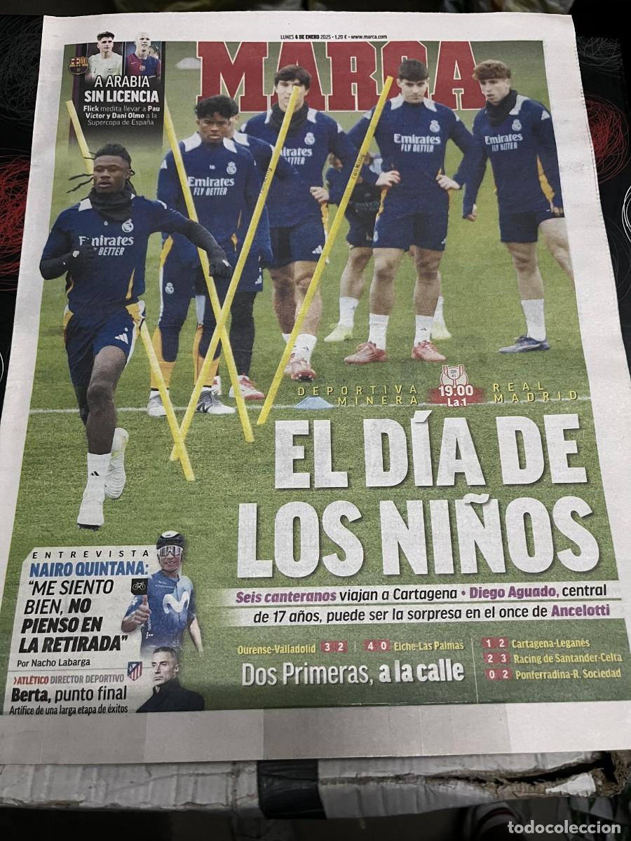 Coleccionismo deportivo: MARCA (6-1-2025) HOY COPA DEPORTIVA MINERA REAL MADRID NAIRO QUINTANA OURENSE 3-2 VALLADOLID