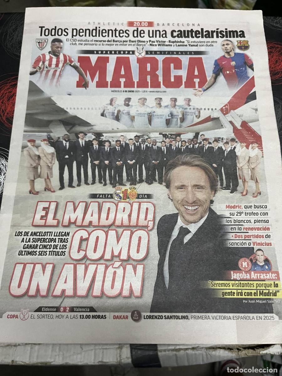 Coleccionismo deportivo: MARCA (8-1-2025) HOY SUPERCOPA ESPA&Ntilde;A BARCELONA ATHLETIC BILBAO MODRIC JABOGA ARRASATE