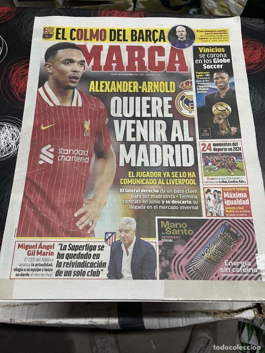Coleccionismo deportivo: MARCA (28-12-2024) ALEXANDER ARNOLD POSIBLE FICHAJE REAL MADRID GLOBE SOCCER VINICIUS