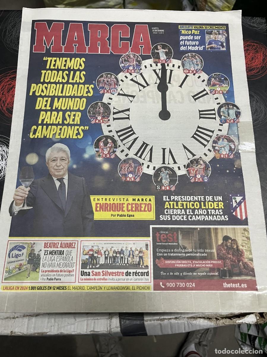 Coleccionismo deportivo: MARCA (31-12-2024) ENTREVISTA EXCLUSIVA ENRIQUE CEREZO ATLETICO MADRID NICO PAZ ANCELOTTI