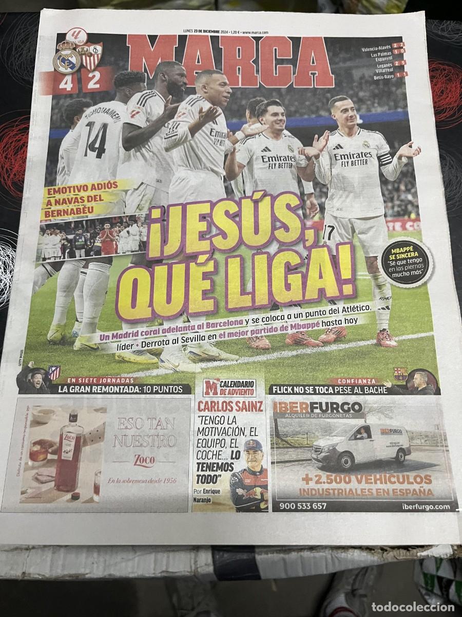 Coleccionismo deportivo: MARCA (23-12-2024) REAL MADRID 4-2 SEVILLA EMOTIVO ADIOS A JESUS NAVAS FLICK BARCELONA