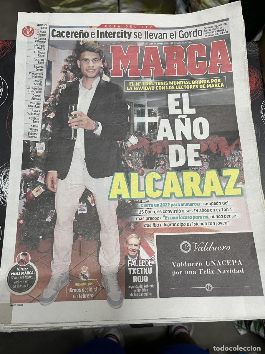 Coleccionismo deportivo: MARCA (24-12-2022) NUMERO 1 TENIS CARLOS ALCARAZ CACERE&Ntilde;O INTERCITY MUERTE TXETXU ROJO