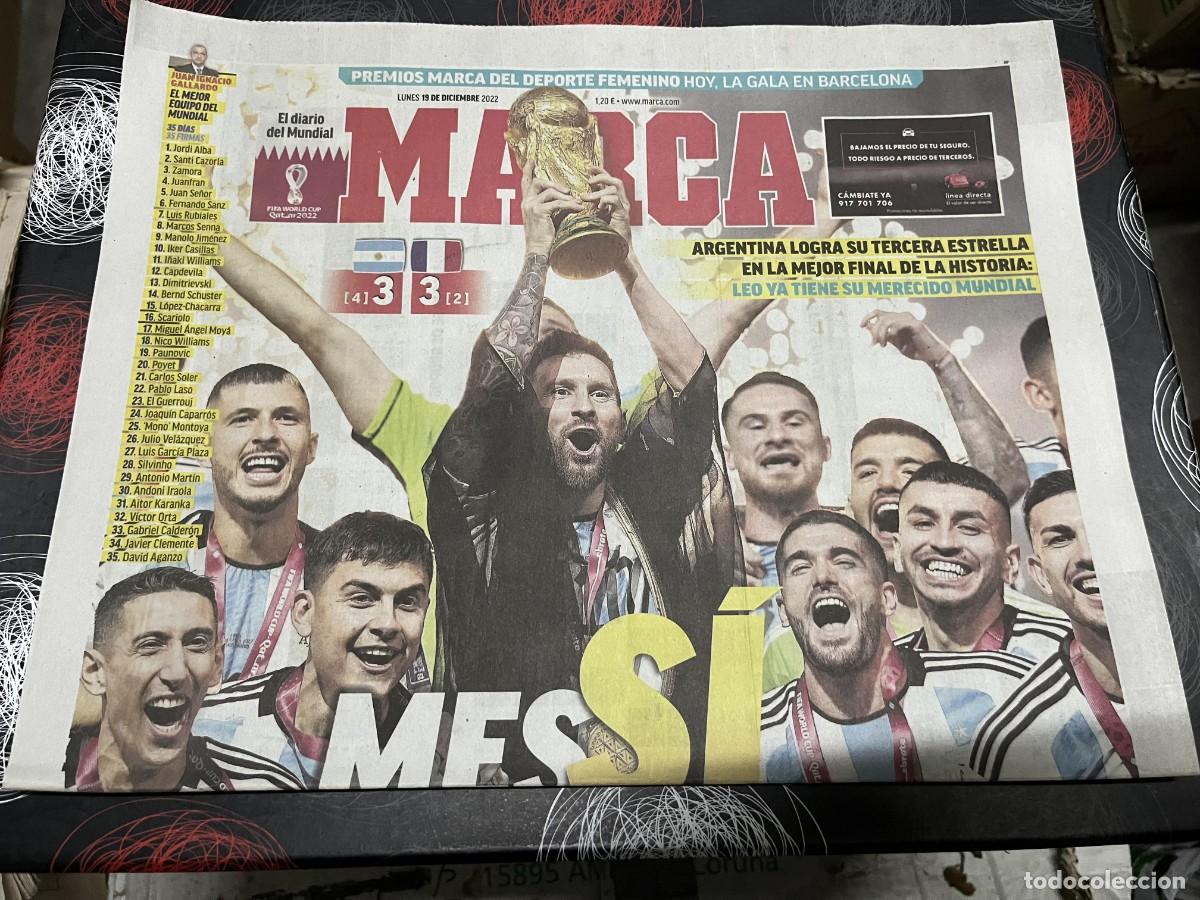 Coleccionismo deportivo: MARCA (19-12-2022) CAMPEON FINAL MUNDIAL FUTBOL ARGENTINA 3-3 FRANCIA LIONEL MESSI MBAPPE