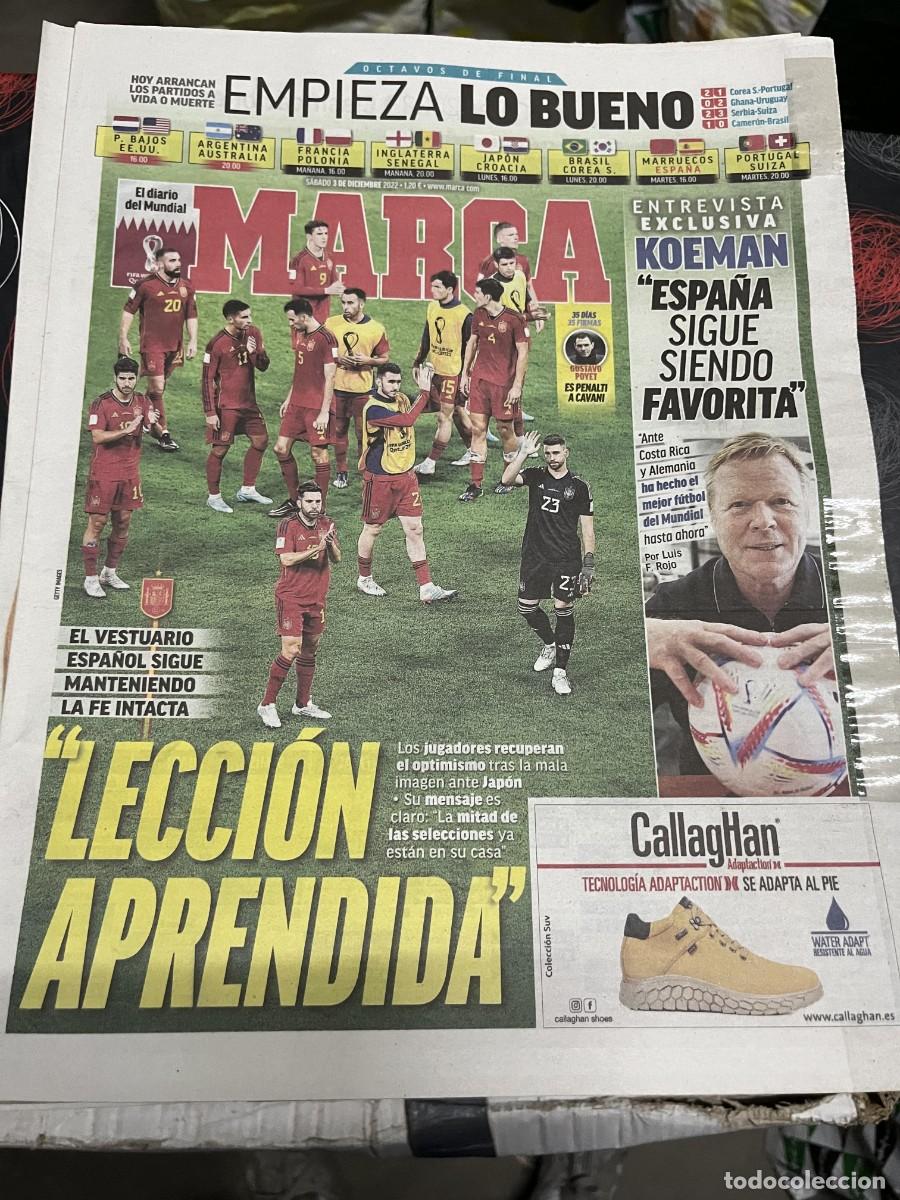 Coleccionismo deportivo: MARCA (3-12-2022) MUNDIAL FUTBOL ESPA&Ntilde;A SELECCION ESPA&Ntilde;OLA ENTREVISTA EXCLUSIVA KOEMAN