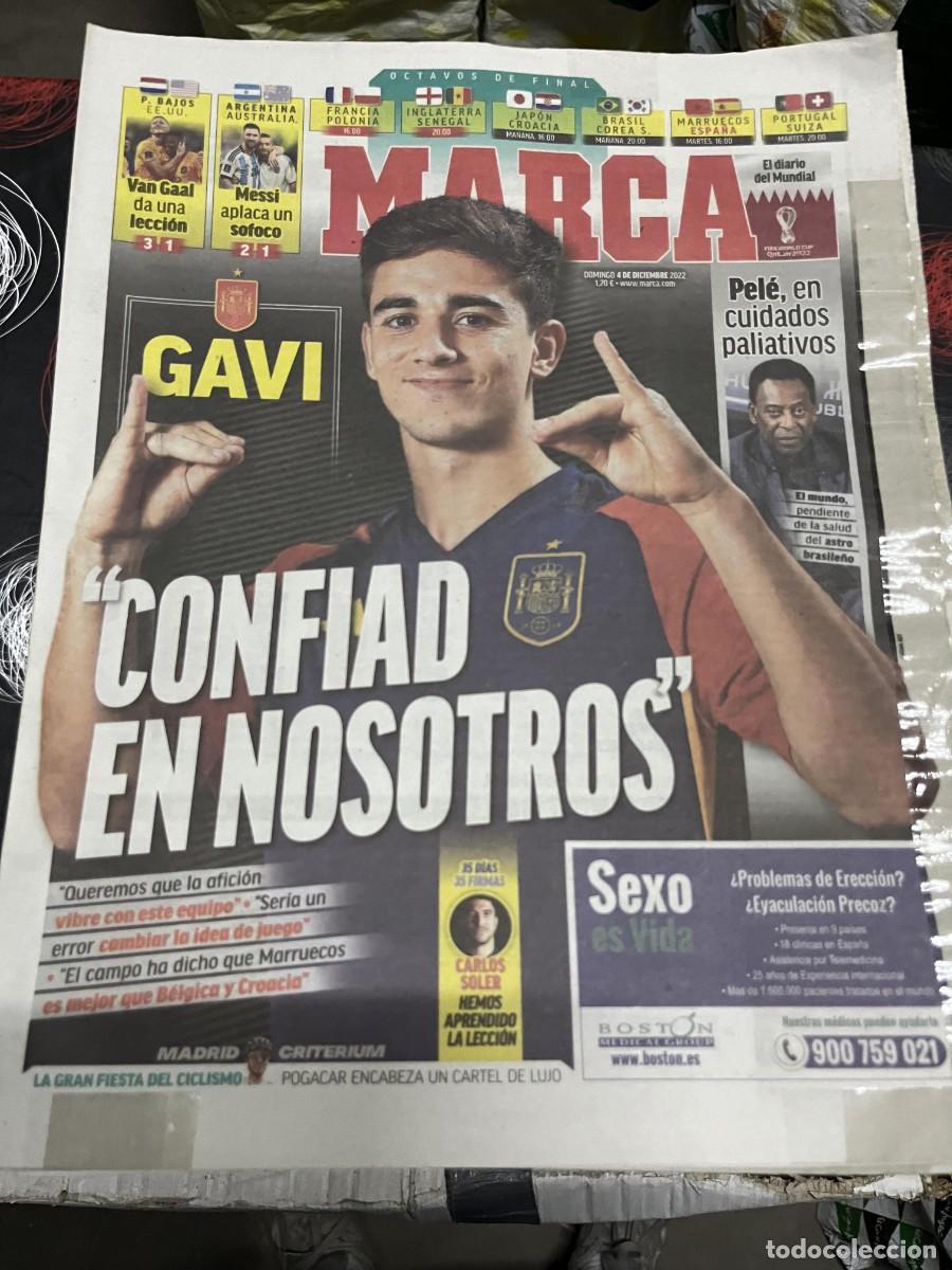 Coleccionismo deportivo: MARCA (4-12-2022) MUNDIAL FUTBOL ESPA&Ntilde;A GAVI PELE CARLOS SOLER HOLANDA 3-1 USA ARGENTINA MESSI