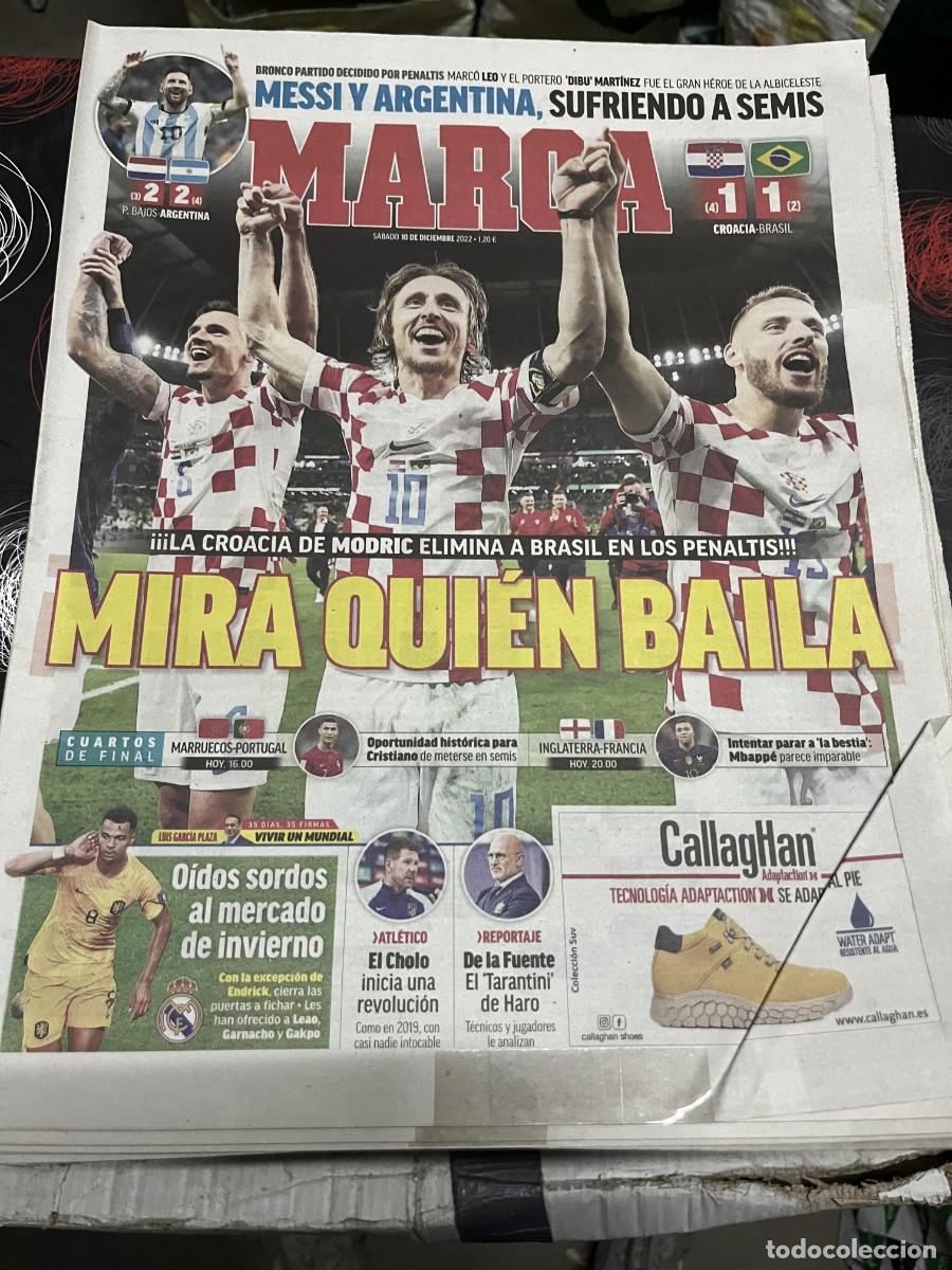 Coleccionismo deportivo: MARCA (10-12-2022) MUNDIAL FUTBOL HOLANDA 2-2 ARGENTINA MESSI CROACIA 1-1 BRASIL MODRIC