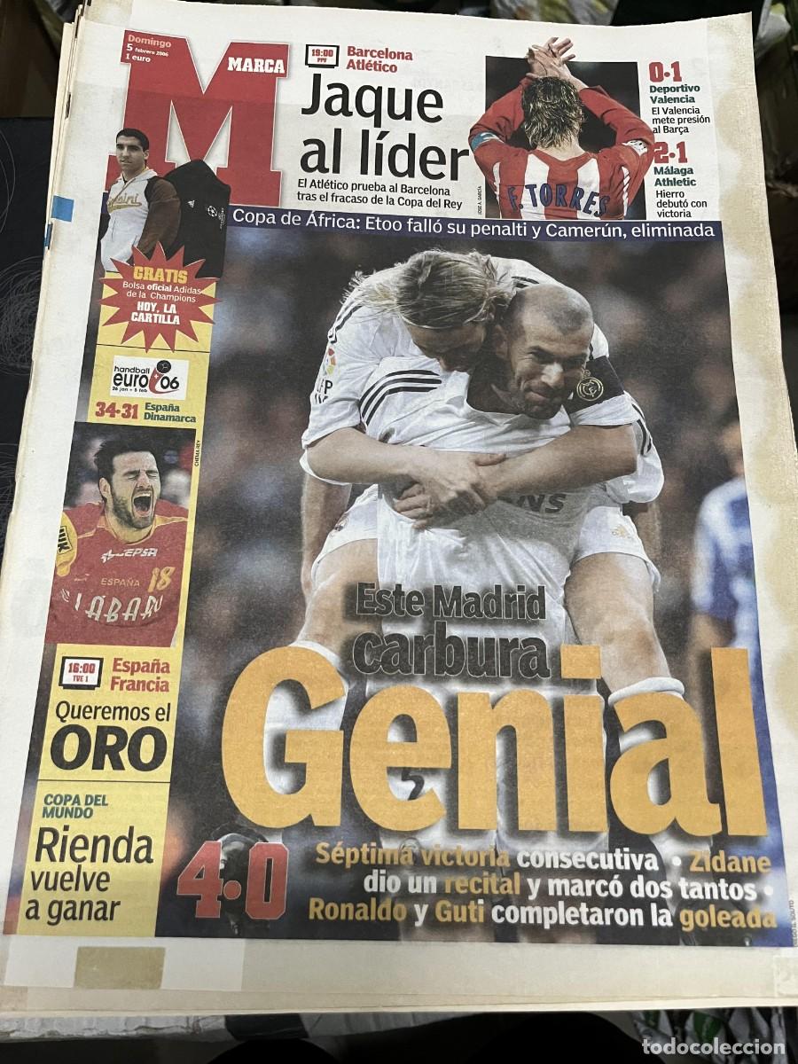 Coleccionismo deportivo: MARCA (5-2-2006) HOY BARCELONA ATLETICO BALONMANO ESPA&Ntilde;A RIENDA REAL MADRID 4-0 SEVILLA ZIDANE