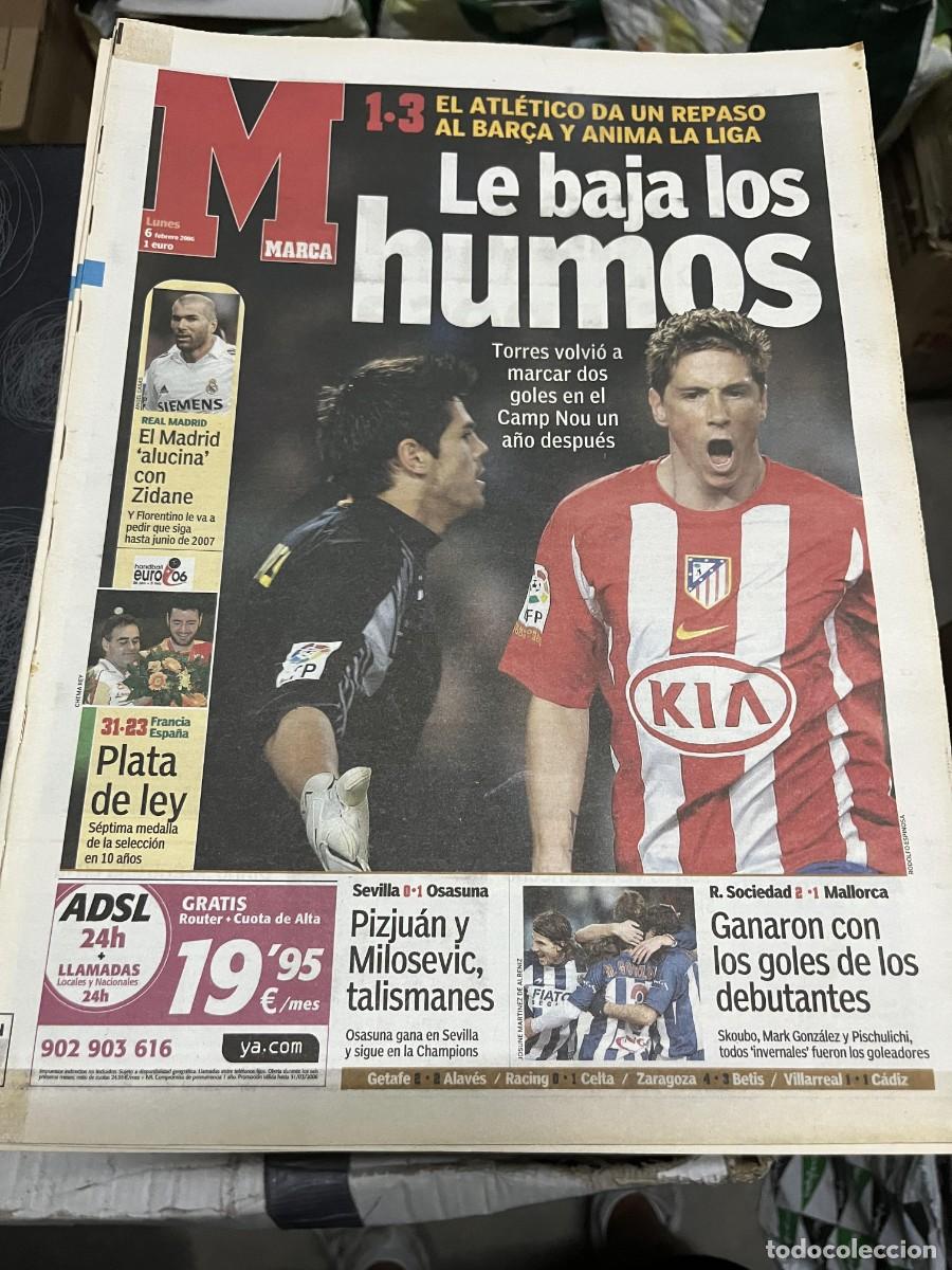 Coleccionismo deportivo: MARCA (6-2-2006) BARCELONA 1-3 REAL MADRID TORRES ZIDANE MEDALLA PLATA BALONMANO ESPA&Ntilde;A FRANCIA
