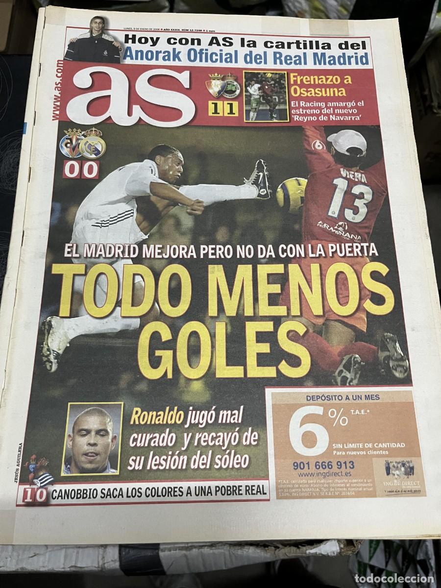 Coleccionismo deportivo: MARCA (9-1-2006) VILLARREAL 0-0 REAL MADRID OSASUNA 1-1 RACING JORNADA LIGA RONALDO CARLOS SAINZ