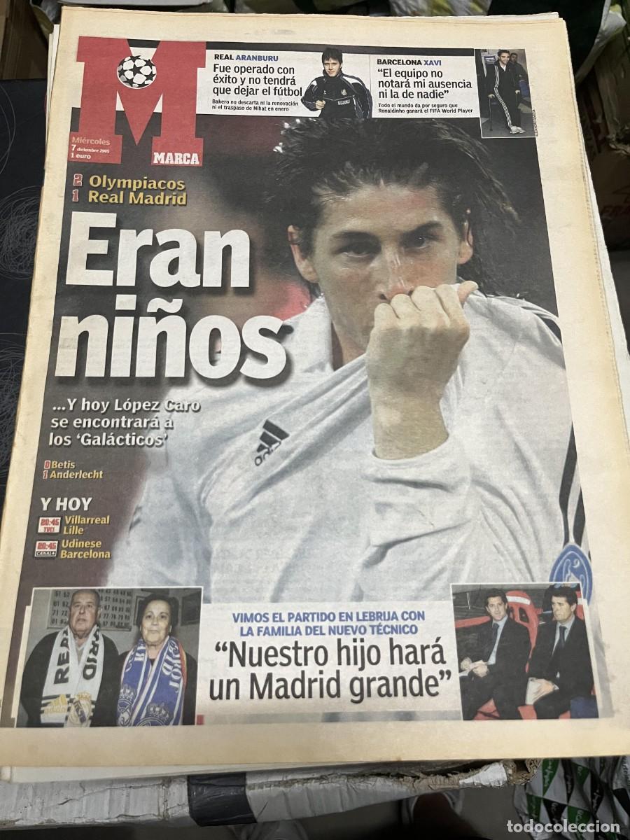 Coleccionismo deportivo: MARCA (7-12-2005) ARANBURU XAVI HERNANDEZ SERGIO RAMOS HOY VILLARREAL LILLE UDINESE BARCELONA