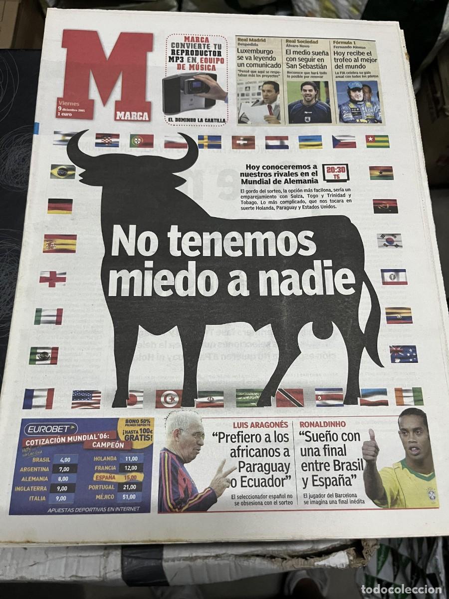 Coleccionismo deportivo: MARCA(9-12-2005)SORTEO MUNDIAL FUTBOL ALEMANIA FERNANDO ALONSO ALVARO NOVO DESPIDO LUXEMBURGO HOCKEY