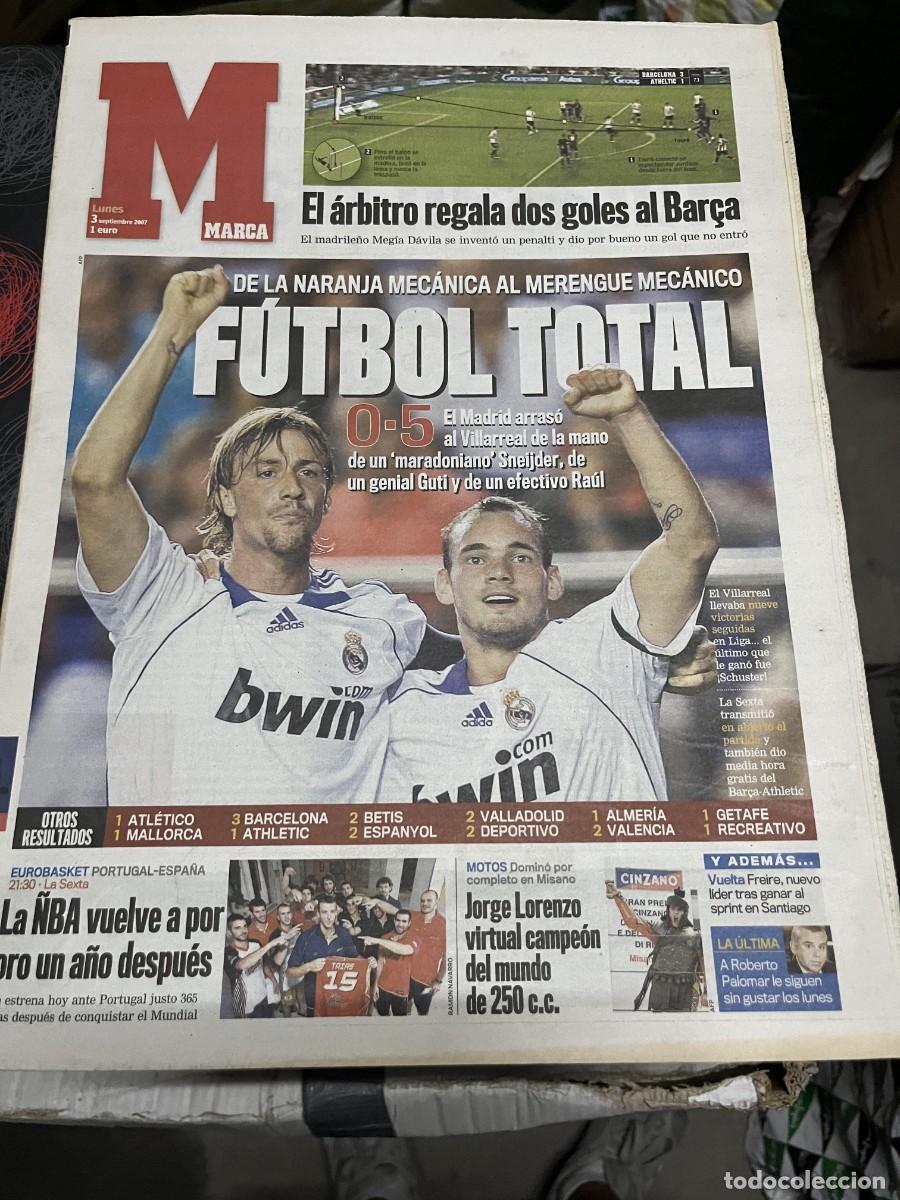 Coleccionismo deportivo: MARCA (3-9-2007) VILLARREAL 0-5 REAL MADRID ATLETICO 1-1 MALLORCA JORGE LORENZO JORNADA LIGA STONER