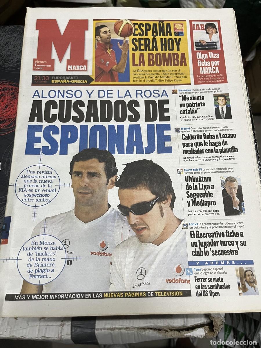Coleccionismo deportivo: MARCA (7-9-2007) FERNANDO ALONSO DE LA ROSA FORMULA 1 MEDIAPRO SOGECABLE MUNDIAL RUGBY