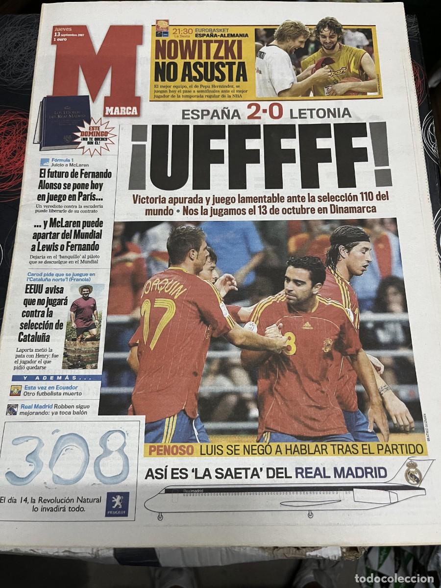 Coleccionismo deportivo: MARCA (13-9-2007) ESPA&Ntilde;A 2-0 LETONIA EUROBASKET GASOL NOWITZKI FERNANDO ALONSO ESPIONAJE