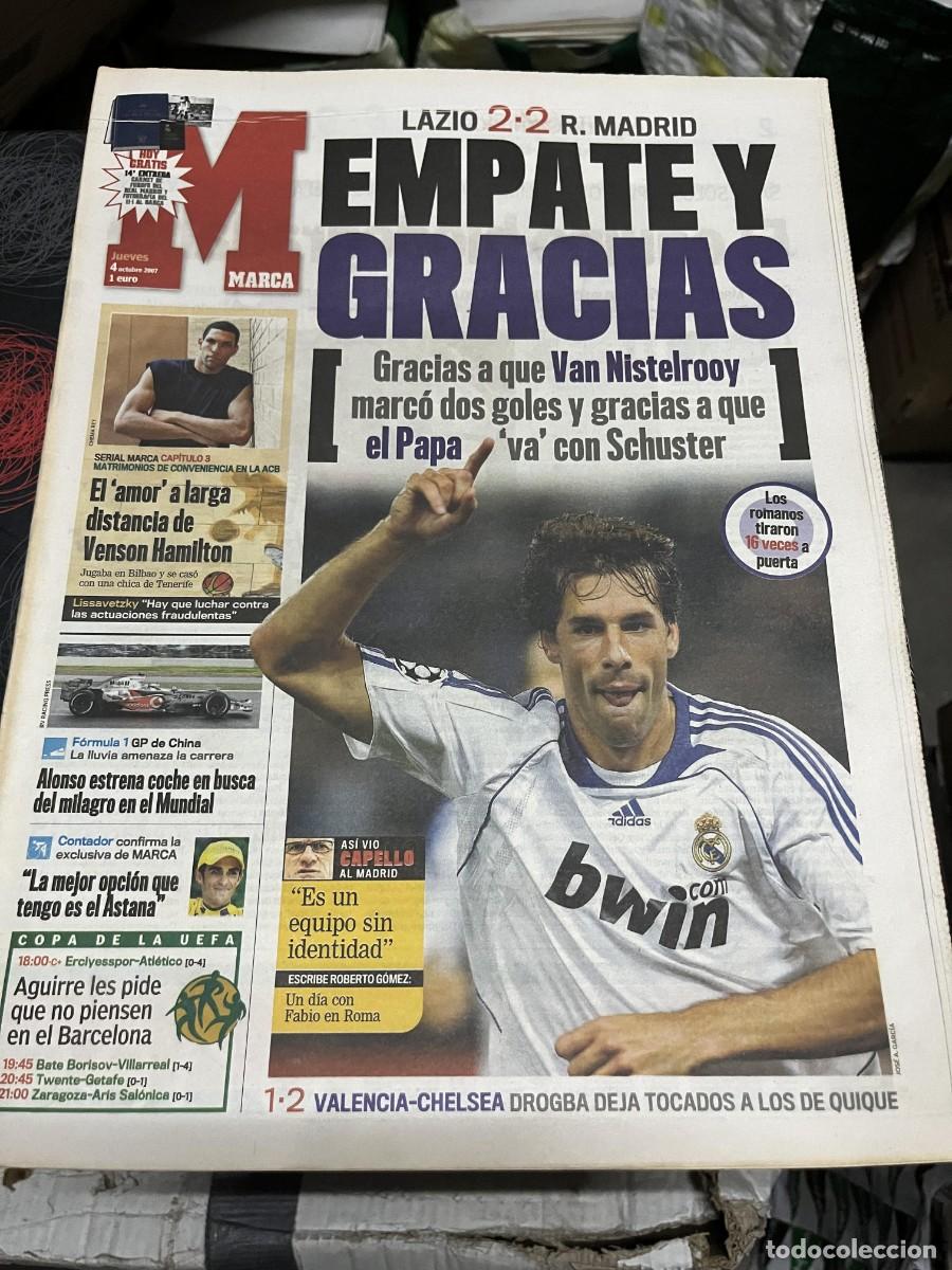Coleccionismo deportivo: MARCA (4-10-2007) LAZIO 2-2 REAL MADRID VAN NISTELROOY CAPELLO HOY ERCIYESSPOR ATLETICO ALONSO