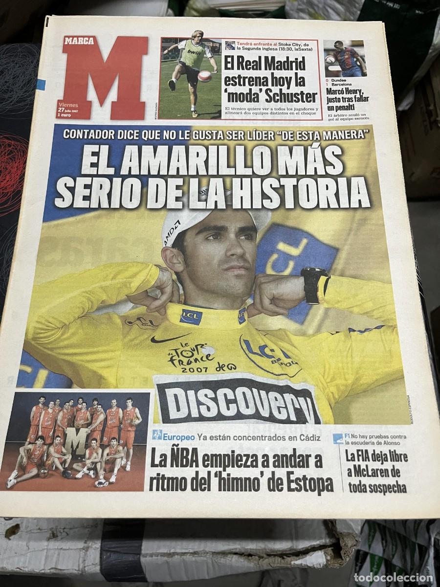 Coleccionismo deportivo: MARCA (27-7-2007) ALBERTO CONTADOR LIDER TOUR NBA BALONCESTO ESPA&Ntilde;A OSCAR PEREIRO HECTOR CUPER