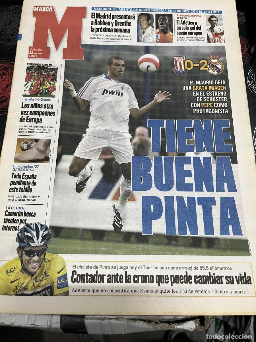 Coleccionismo deportivo: MARCA (28-7-2007) STOKE CITY 0-2 REAL MADRID LDEBUT SCHUSTER HOY ATLETICO GLORIA BISTRITA EUROBASKET