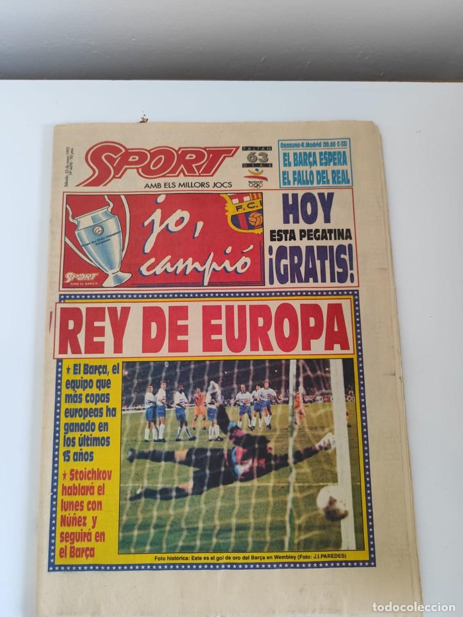 Coleccionismo deportivo: Peri&oacute;dico Diario Sport 23 Mayo 1992 - Bar&ccedil;a Campe&oacute;n de Europa Wembley