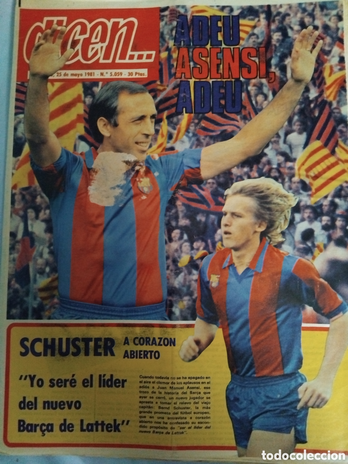 Coleccionismo deportivo: Periodico homenaje a Asensi 1981