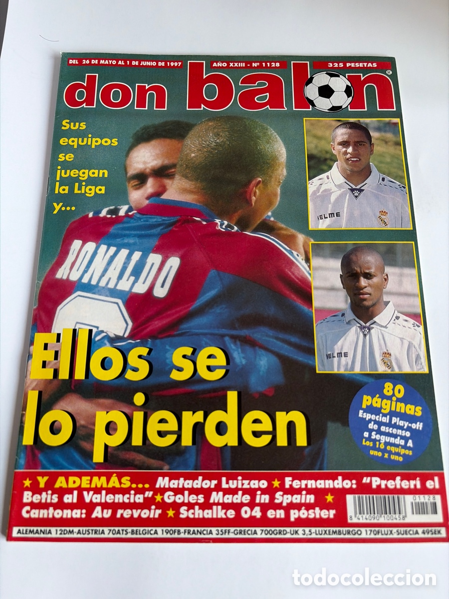 Coleccionismo deportivo: Revistas Don Bal&oacute;n 1128 y 1249. Especial Play off P&oacute;ster schalke 04 Shearer Cantona